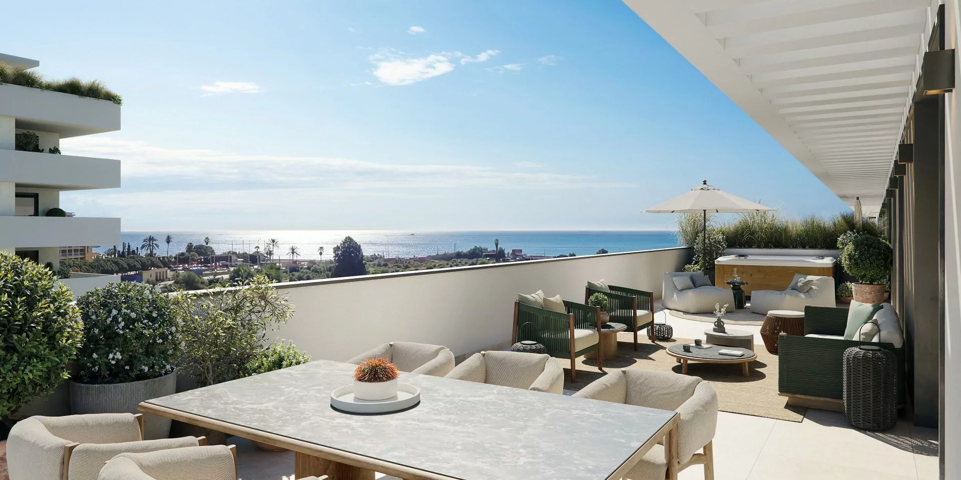 AZURE-Living-Torre-Del-Mar-Costadelsol-East Terrce Sera View